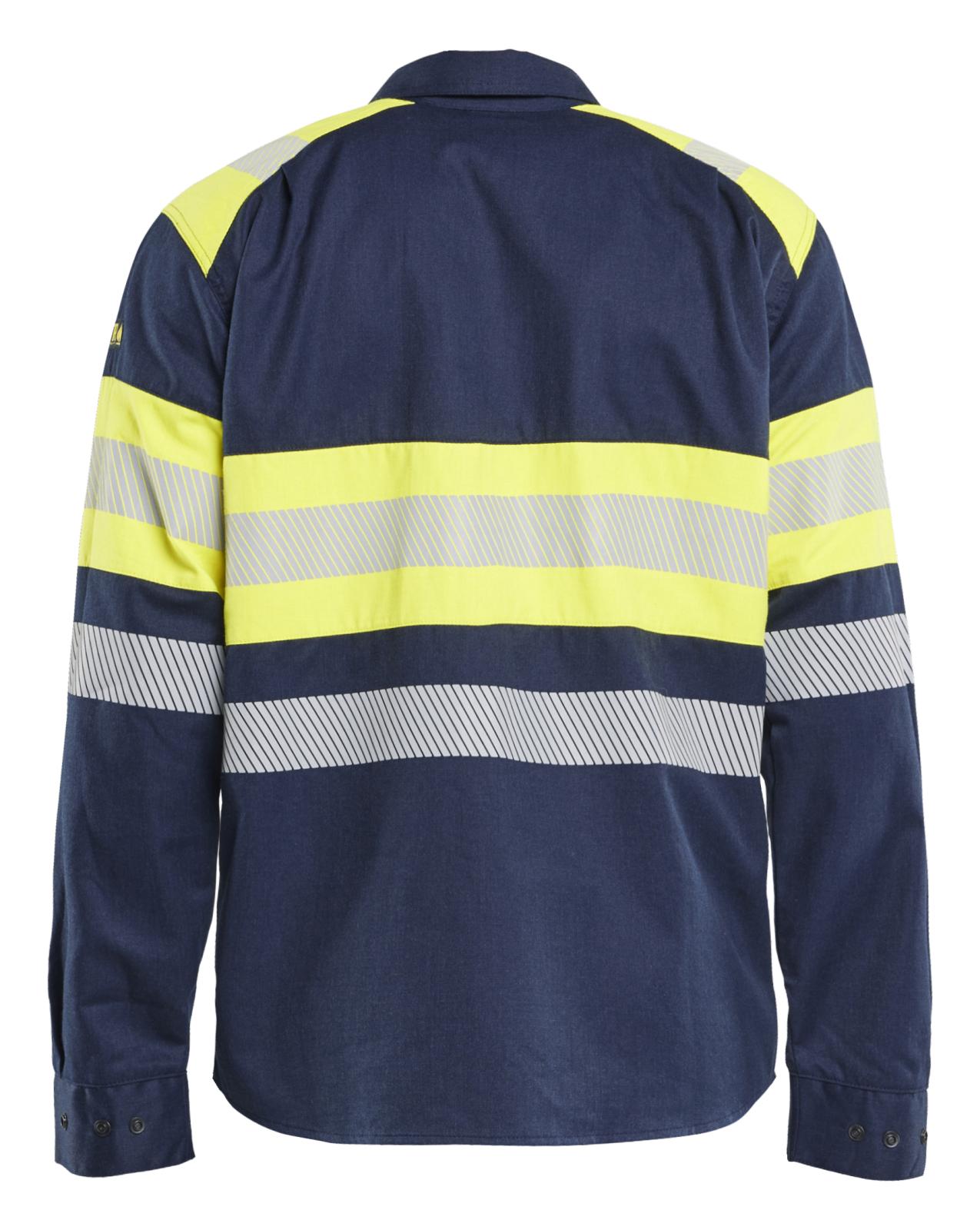 Blaklader shirts/hemden 32291517 marineblauw-fluo geel(8933)