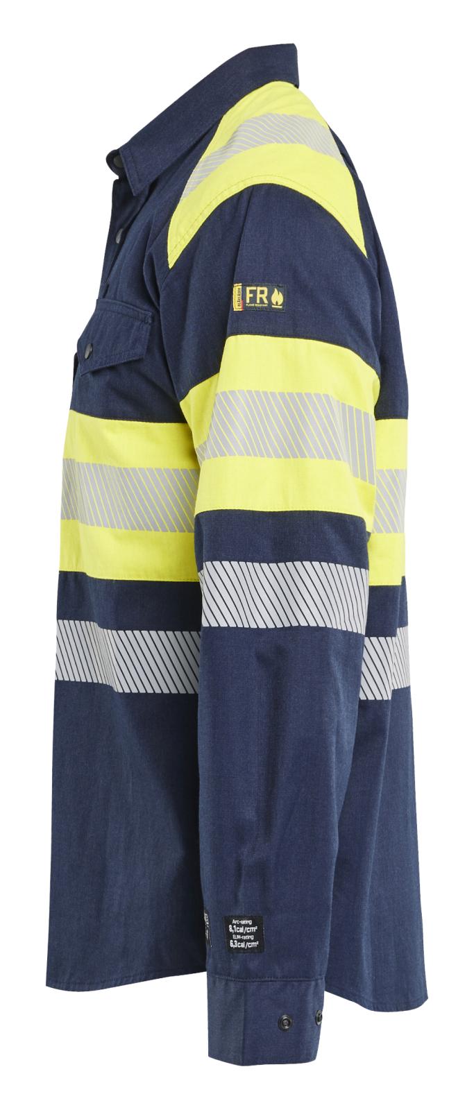 Blaklader shirts/hemden 32291517 marineblauw-fluo geel(8933)