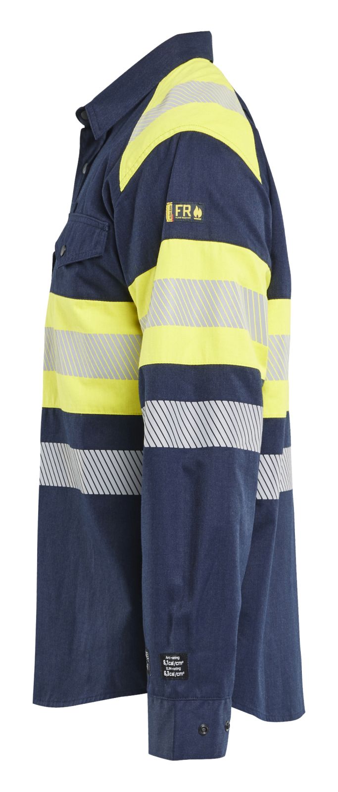 Blaklader shirts/hemden 32291517 marineblauw-fluo geel(8933)