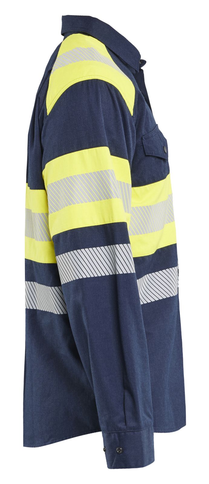 Blaklader shirts/hemden 32291517 marineblauw-fluo geel(8933)