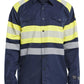 Blaklader shirts/hemden 32291517 marineblauw-fluo geel(8933)