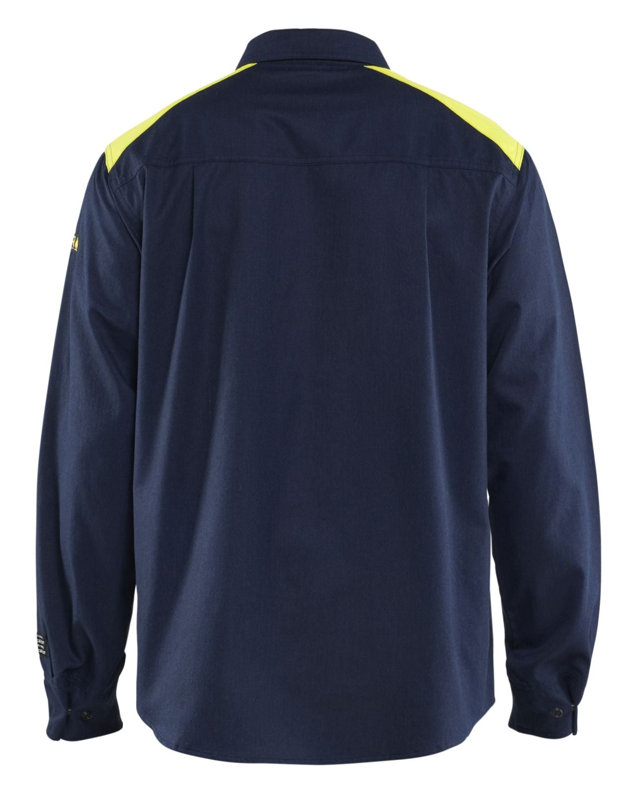 Blaklader Vlamvertragend Multinorm Overhemd 32381517 vlamvertragend HiVis chemische spatten metaalvrij marineblauw-fluo geel(8933)