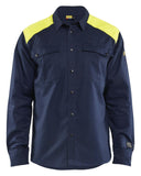 Blaklader Vlamvertragend Multinorm Overhemd 32381517 vlamvertragend HiVis chemische spatten metaalvrij marineblauw-fluo geel(8933)