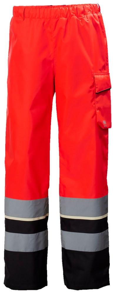 Helly Hansen UC-ME  Broeken 71187 Reflecterend Shell CL2 HiVis fluo rood-ebbenhoutzwart(169)