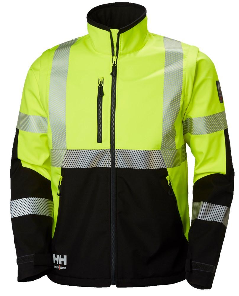 Helly Hansen ICU Jassen 74272 HiVis Uitneembare mouwen fluo geel-ebbenhout(369)