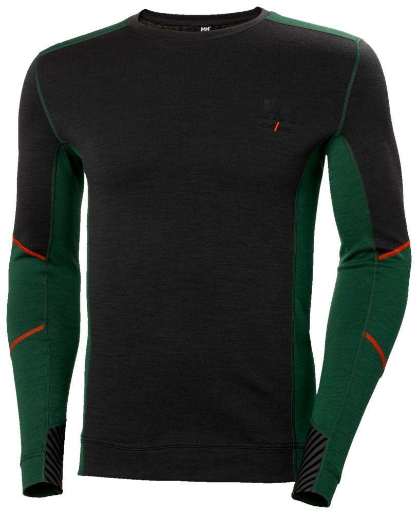 Helly Hansen Lifa Merino Ondershirts 75106 Thermo Vochtafvoerend groen-ebbenhoutzwart(469)
