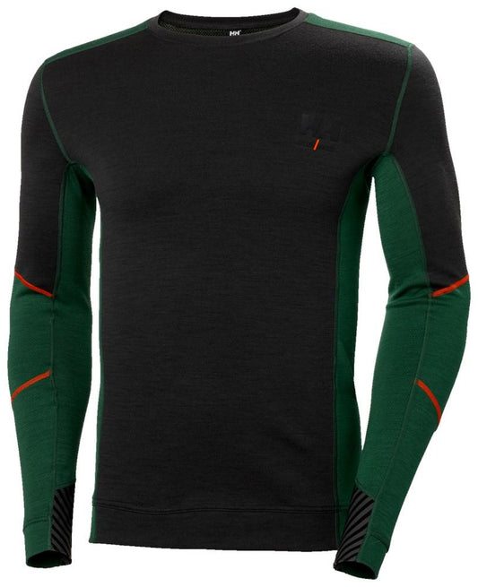Helly Hansen Lifa Merino Ondershirts 75106 Thermo Vochtafvoerend groen-ebbenhoutzwart(469)