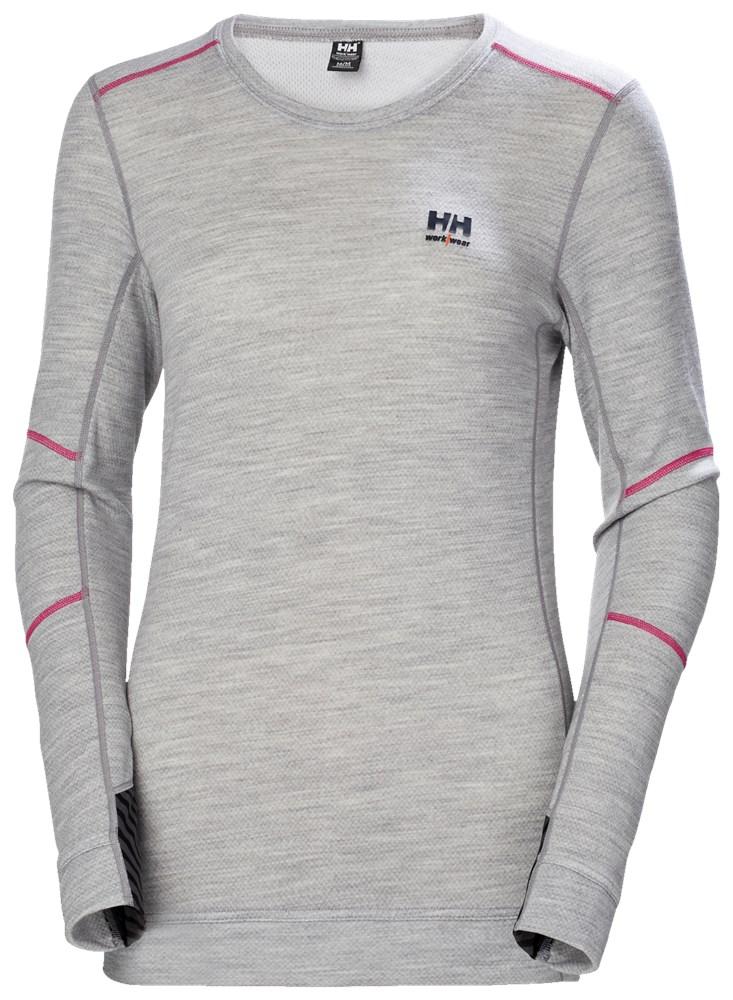 Helly Hansen Lifa Merino W Ondershirt 75209 Crewneck Thermo Gevoerd Baselayer grijs melange(930)