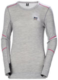 Helly Hansen Lifa Merino W Ondershirt 75209 Crewneck Thermo Gevoerd Baselayer grijs melange(930)
