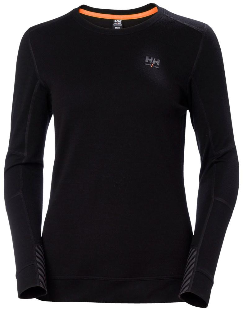 Helly Hansen Lifa Merino W Ondershirt 75209 Crewneck Thermo Gevoerd Baselayer zwart(990)