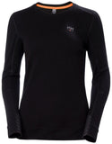 Helly Hansen Lifa Merino W Ondershirt 75209 Crewneck Thermo Gevoerd Baselayer zwart(990)