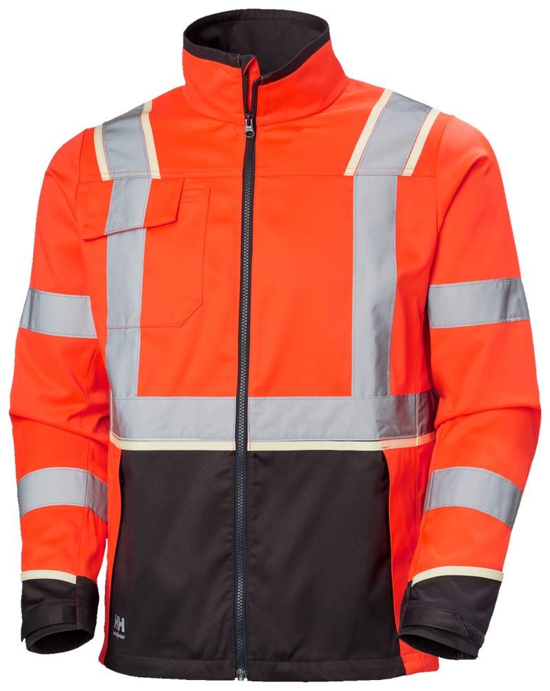 Helly Hansen UC-ME  Jas 77215 Reflecterend HiVis fluo rood-ebbenhoutzwart(169)