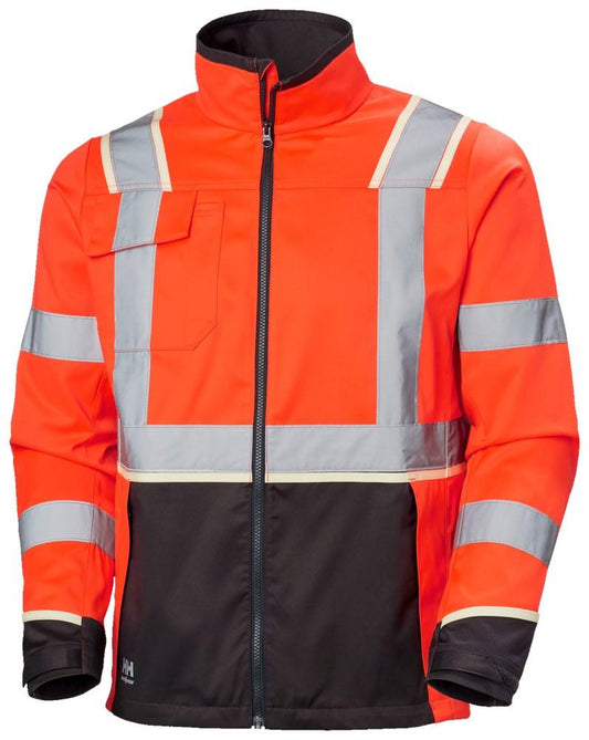 Helly Hansen UC-ME  Jas 77215 Reflecterend HiVis fluo rood-ebbenhoutzwart(169)