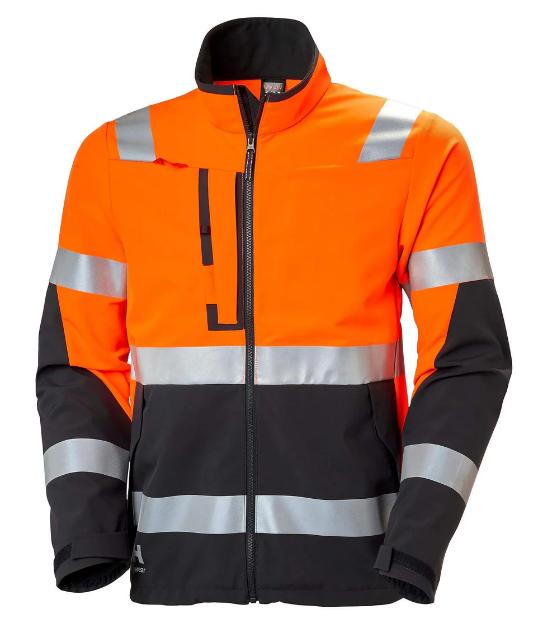 Helly Hansen Alna 4X Jas 77230 Tech Softshell Reflecterend HiVis oranje-ebbenhoutzwart(269)