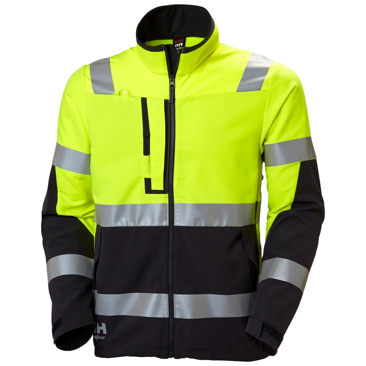 Helly Hansen Alna 4X Jas 77230 Tech Softshell Reflecterend HiVis geel-ebbenhoutzwart(369)