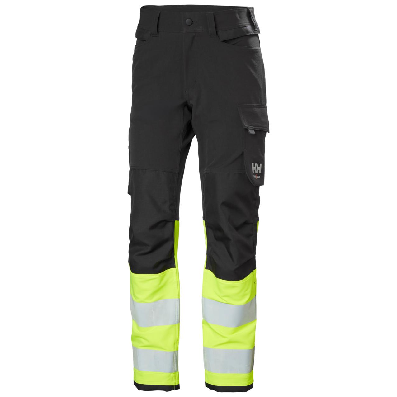 Helly Hansen Alna 4X Werkbroeken 77340 4X HH Connect HiVis klasse 1 geel-ebbenhoutzwart(369)
