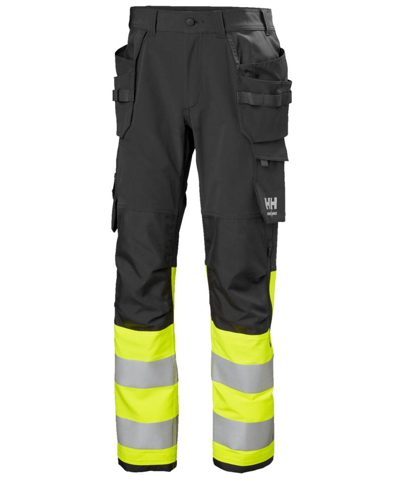 Helly Hansen Alna 4X Werkbroeken 77427 Constructie HiVis klasse 1 geel-ebbenhoutzwart(369)