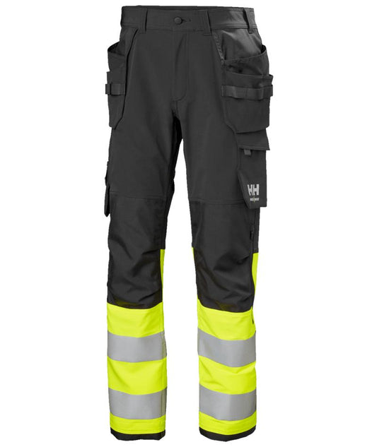 Helly Hansen Alna 4X Werkbroeken 77427 Constructie HiVis klasse 1 geel-ebbenhoutzwart(369)