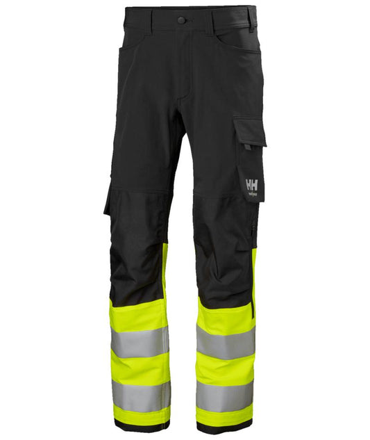 Helly Hansen Alna 4X Werkbroeken 77429 HiVis klasse 1 geel-ebbenhoutzwart(369)