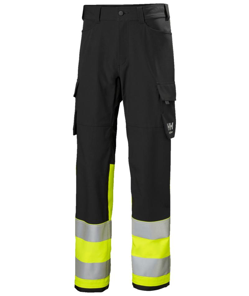 Helly Hansen Alna 4X Werkbroeken 77433 Cargo HiVis klasse 1 geel-ebbenhoutzwart(369)