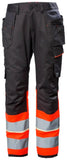 Helly Hansen UC-ME  Broeken 77511 Reflecterend Constructie bouwbroek klasse 1 HiVis fluo rood-ebbenhoutzwart(169)