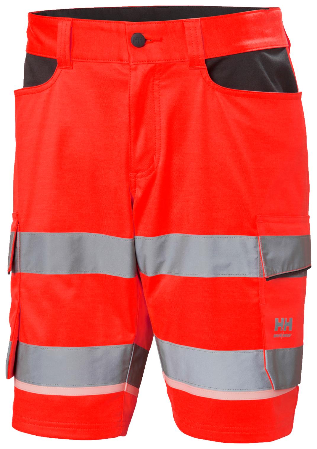 Helly Hansen UC-ME  Short 77517 Reflecterend cargo HiVis rood-ebbenhoutzwart(169)