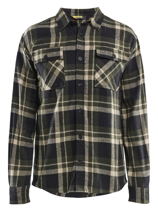 Blaklader Profiel Flanel Overhemd 32881168 donker herfstgroen-zwart(4298)