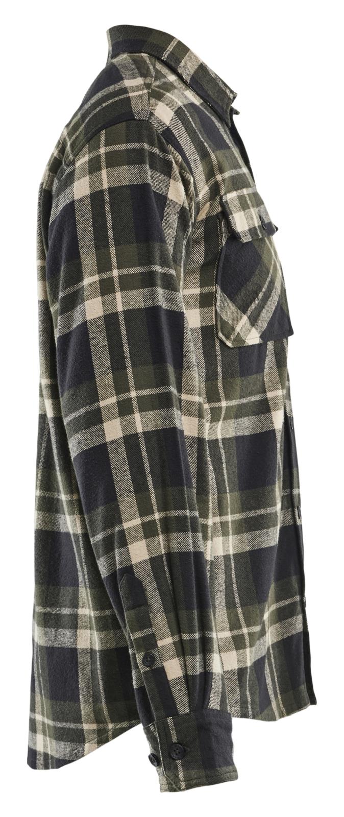 Blaklader Profiel Overhemd 32881168 Flanel donker herfstgroen-zwart(4298)
