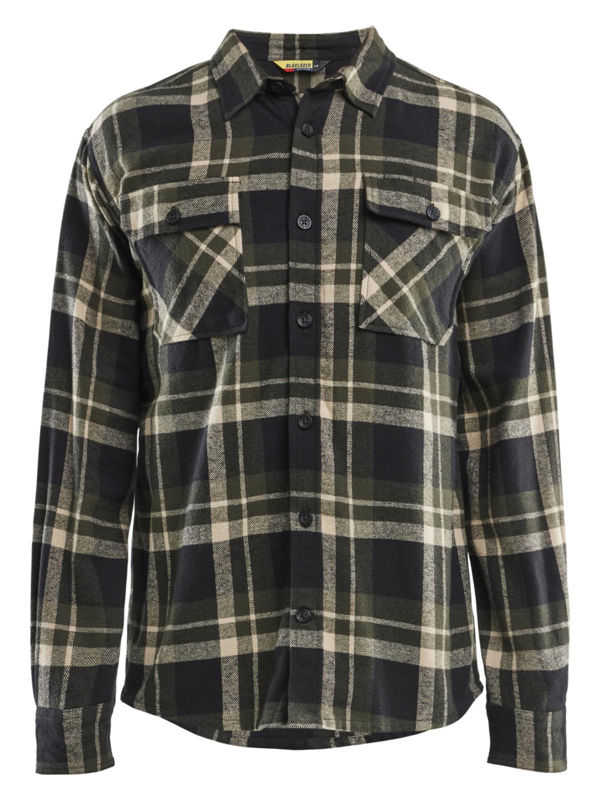 Blaklader Profiel Overhemd 32881168 Flanel donker herfstgroen-zwart(4298)
