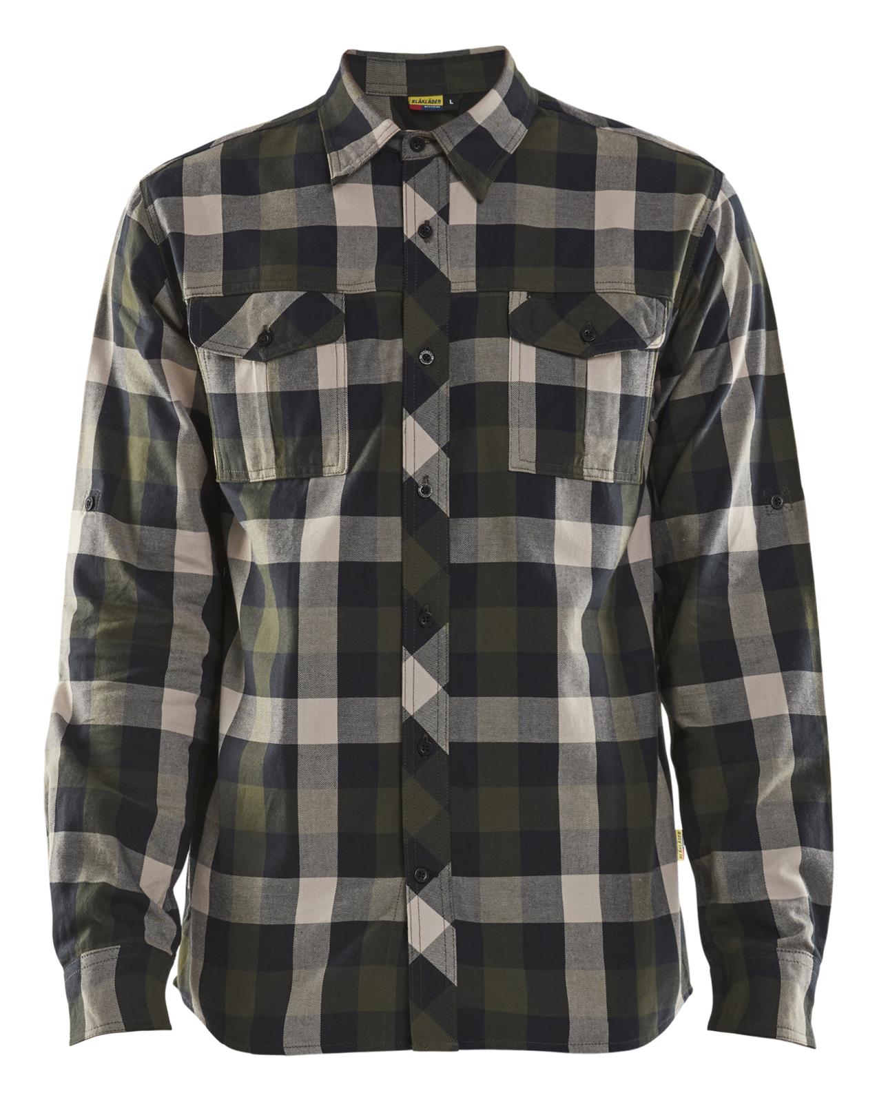 Blaklader shirts/hemden 32991152 groen-zwart(4599)
