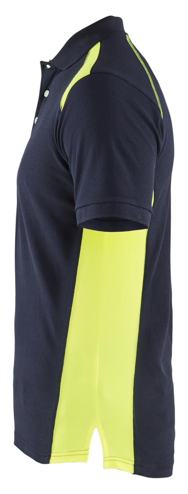 Blaklader Piqué t-shirts 33241050 donker marineblauw-fluo geel(8633)