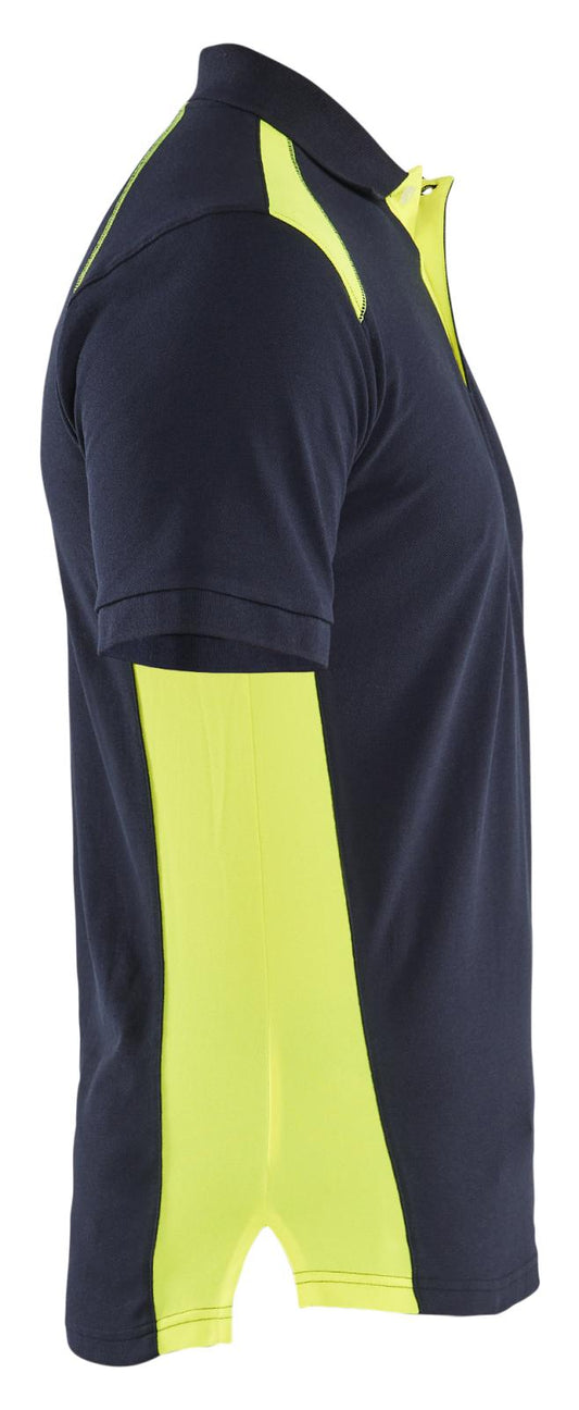 Blaklader Piqué t-shirts 33241050 donker marineblauw-fluo geel(8633)