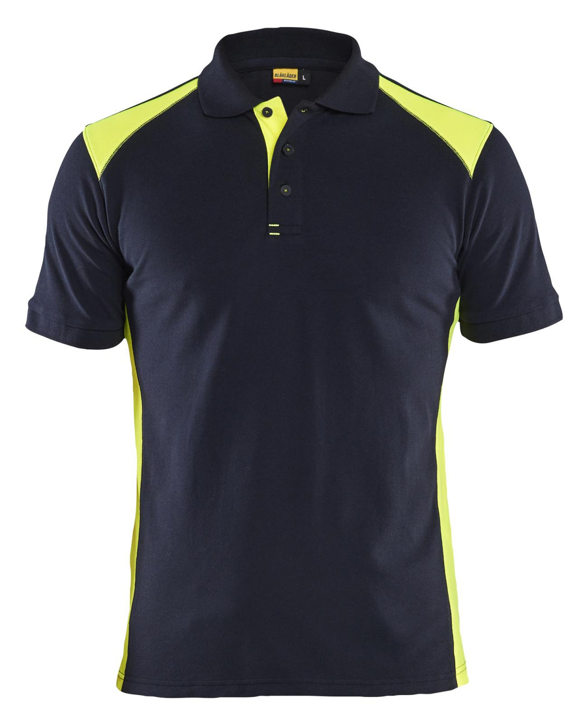 Blaklader Piqué t-shirts 33241050 donker marineblauw-fluo geel(8633)