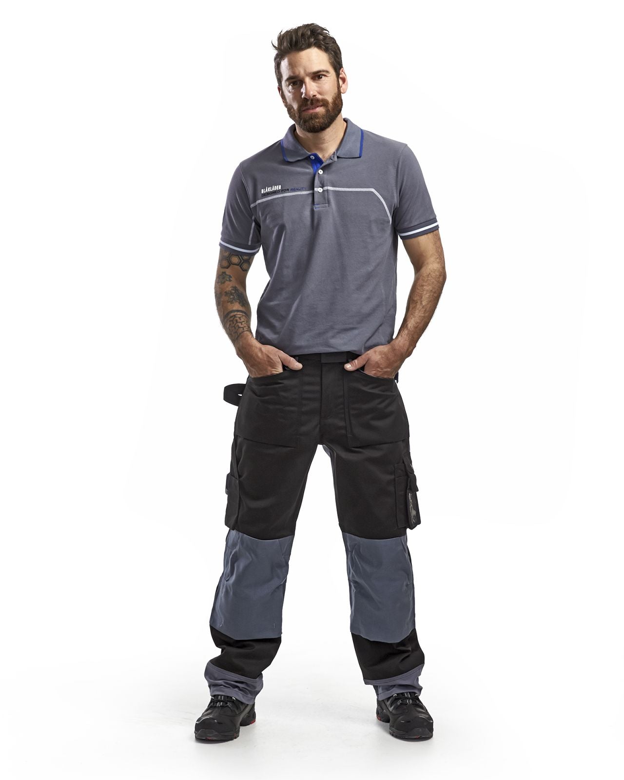 Blaklader Poloshirts 33271050 grijs-korenblauw(9485)