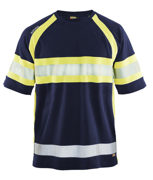 Blaklader T-shirts 33371051 HiVis UPF40+ UV marineblauw-geel(8933)