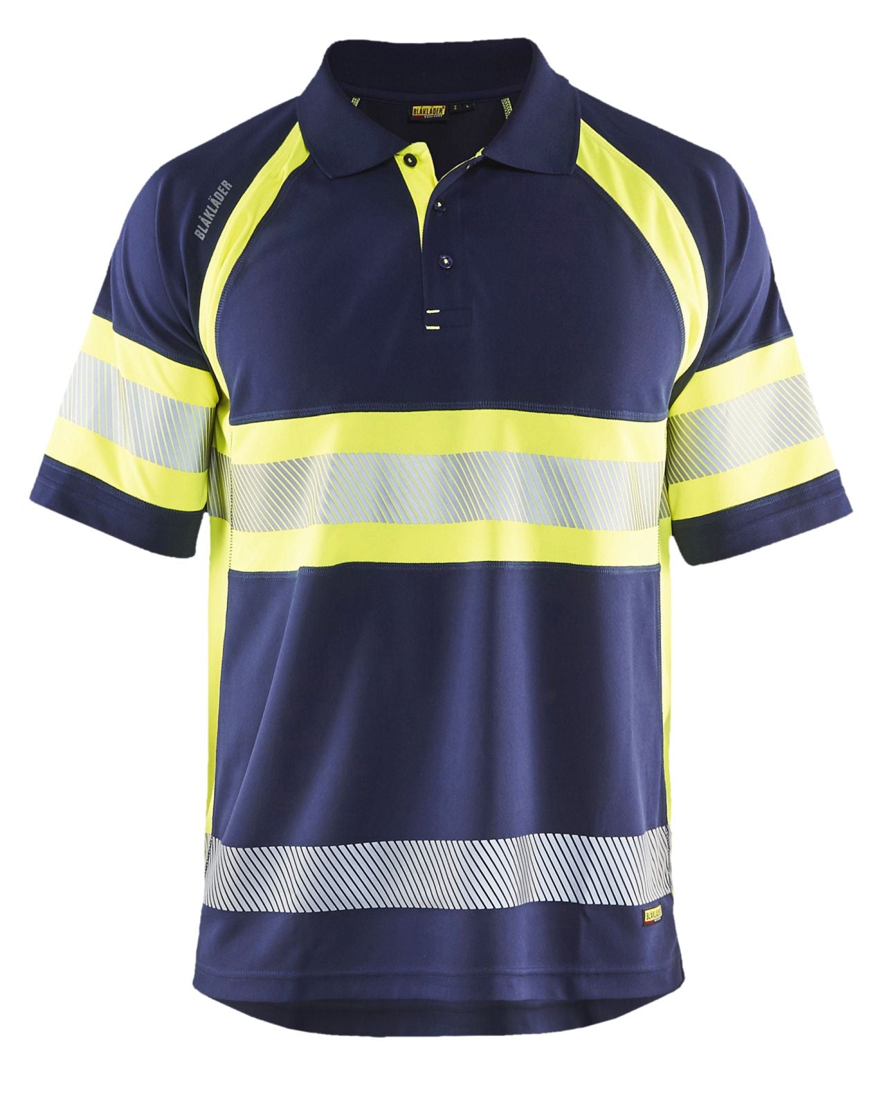 Blaklader Poloshirts 33381051 HiVis marineblauw-geel(8933)
