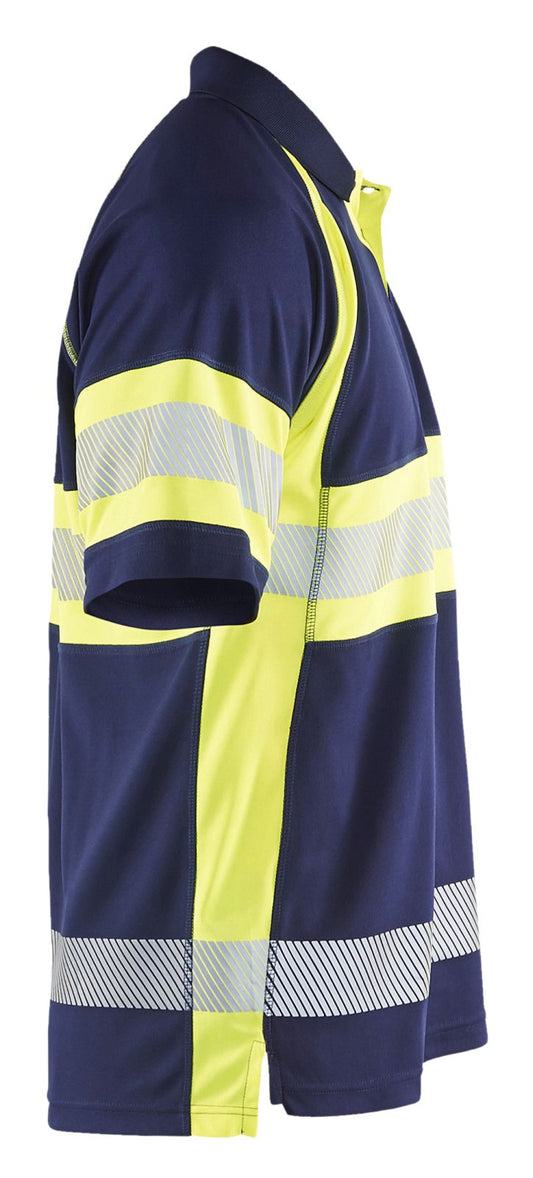 Blaklader Poloshirts 33381051 HiVis marineblauw-geel(8933)