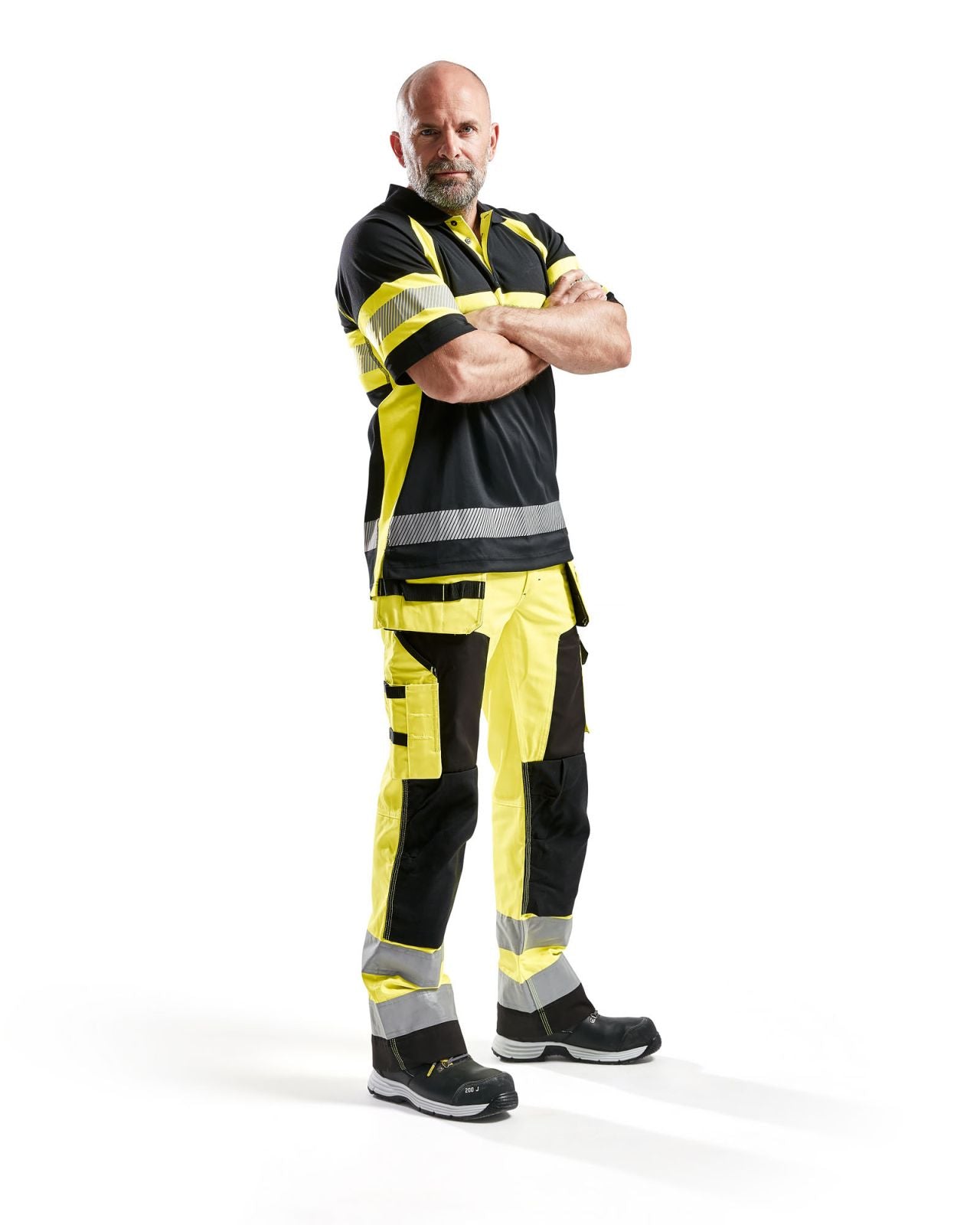 Blaklader Poloshirts 33381051 HiVis zwart-geel(9933)