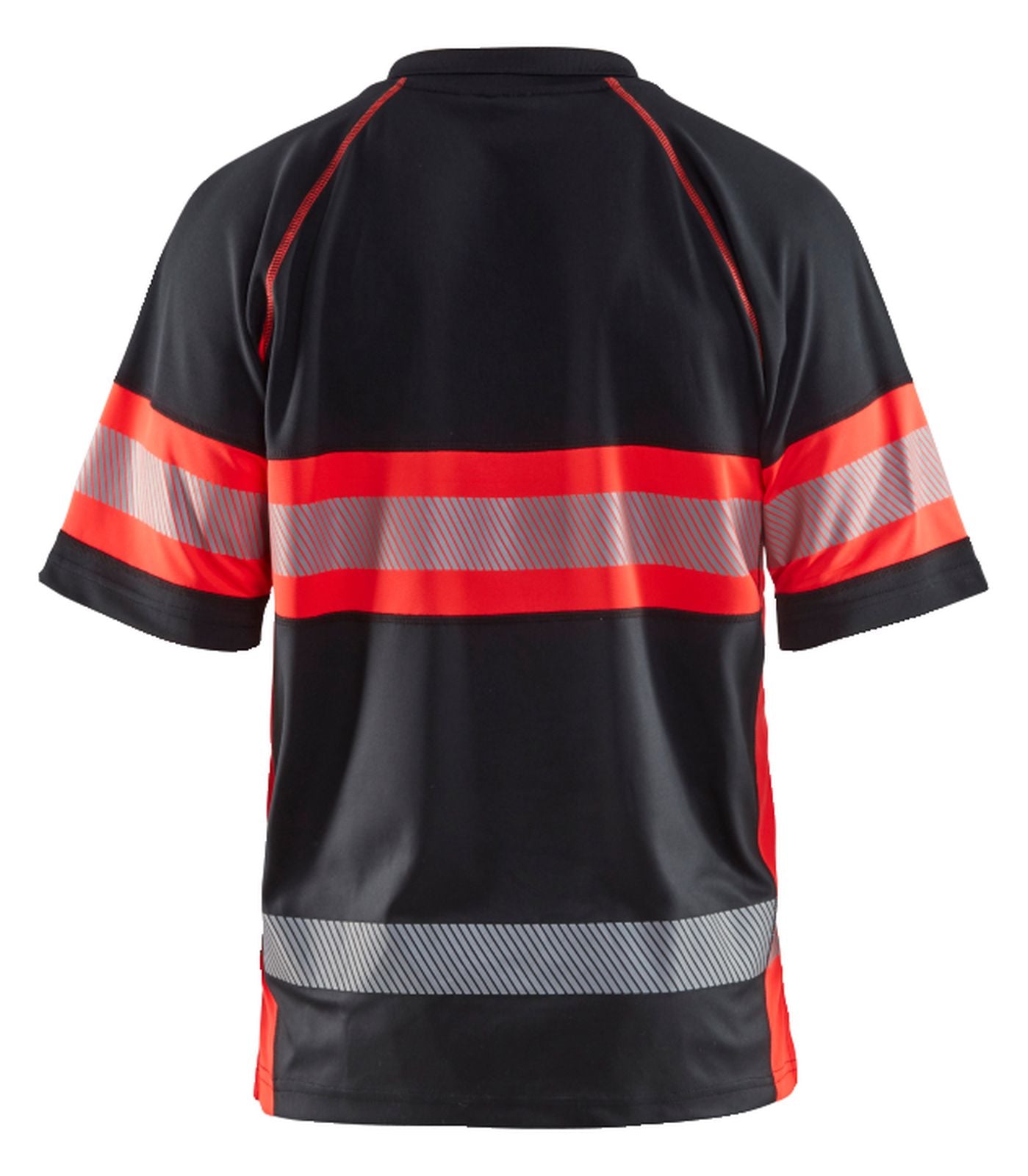 Blaklader Poloshirts 33381051 HiVis zwart-fluo rood(9955)