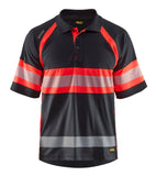 Blaklader Poloshirts 33381051 HiVis zwart-fluo rood(9955)