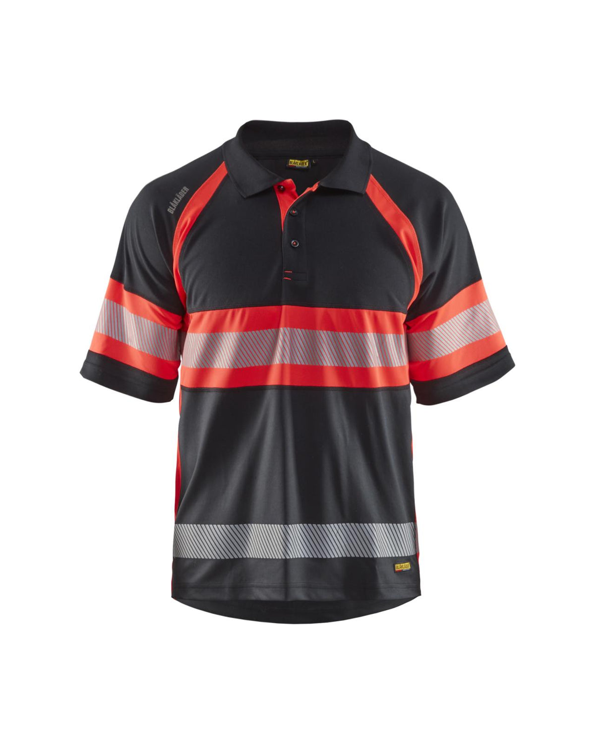 Blaklader Poloshirts 33381051 HiVis zwart-fluo rood(9955)