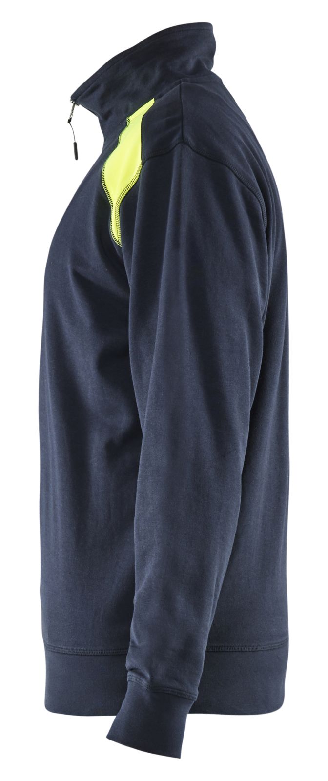 Blaklader Bi-Colour sweaters 33531158 halve rits donker marineblauw-fluo geel(8633)