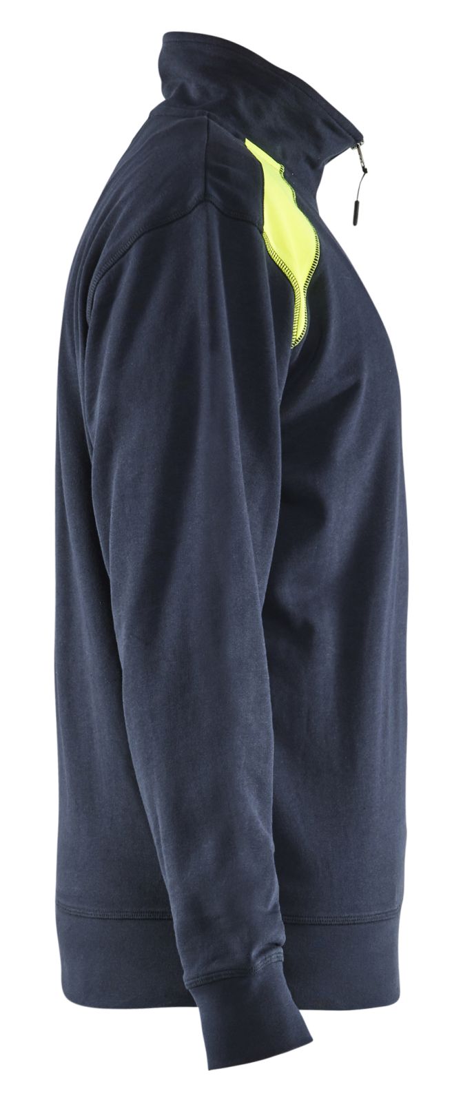 Blaklader Bi-Colour sweaters 33531158 halve rits donker marineblauw-fluo geel(8633)