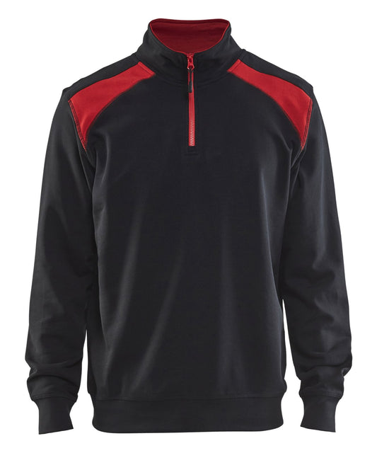 Blaklader Zipsweaters 33531158 zwart-rood(9956)