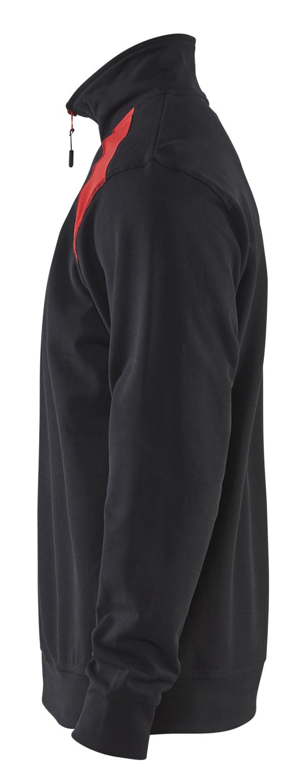 Blaklader Zipsweaters 33531158 zwart-rood(9956)