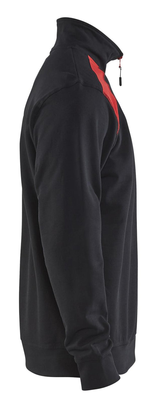 Blaklader Zipsweaters 33531158 zwart-rood(9956)