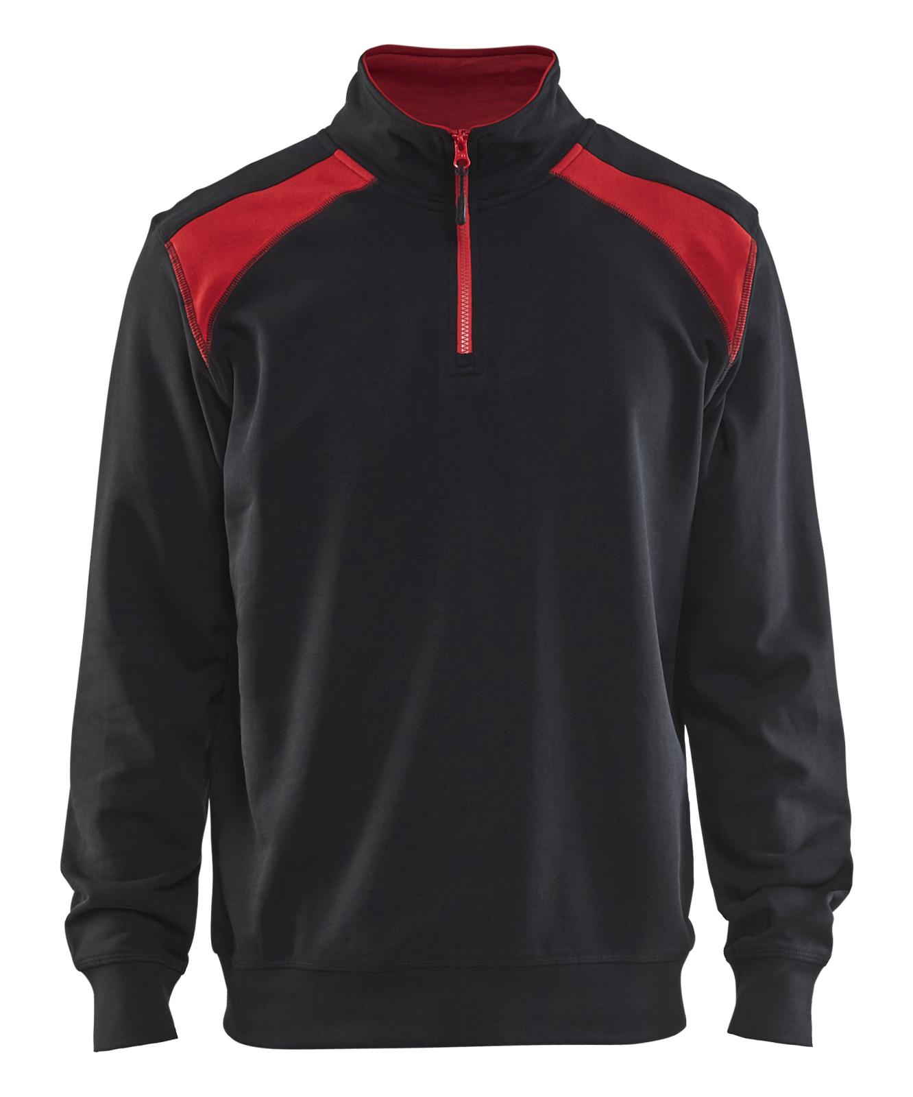 Blaklader Zipsweaters 33531158 zwart-rood(9956)