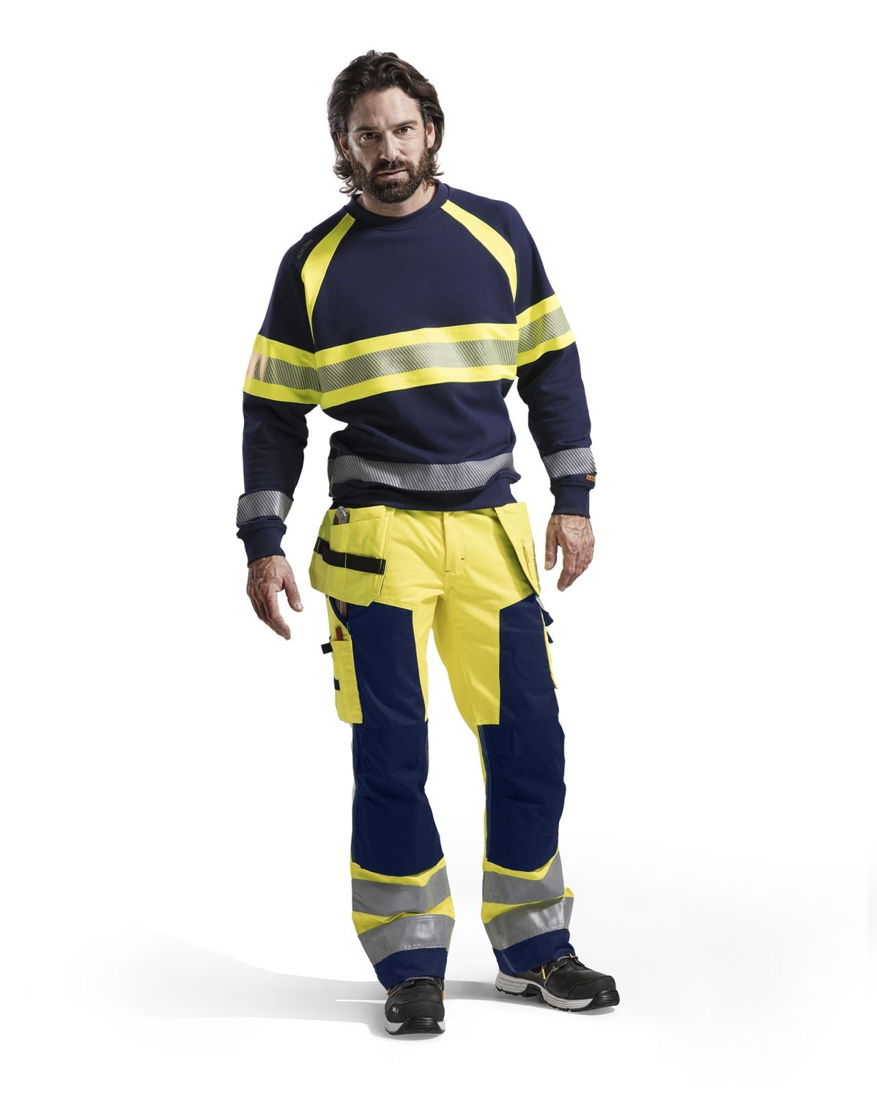 Blaklader Sweaters 33591158 HiVis marineblauw-geel(8933)