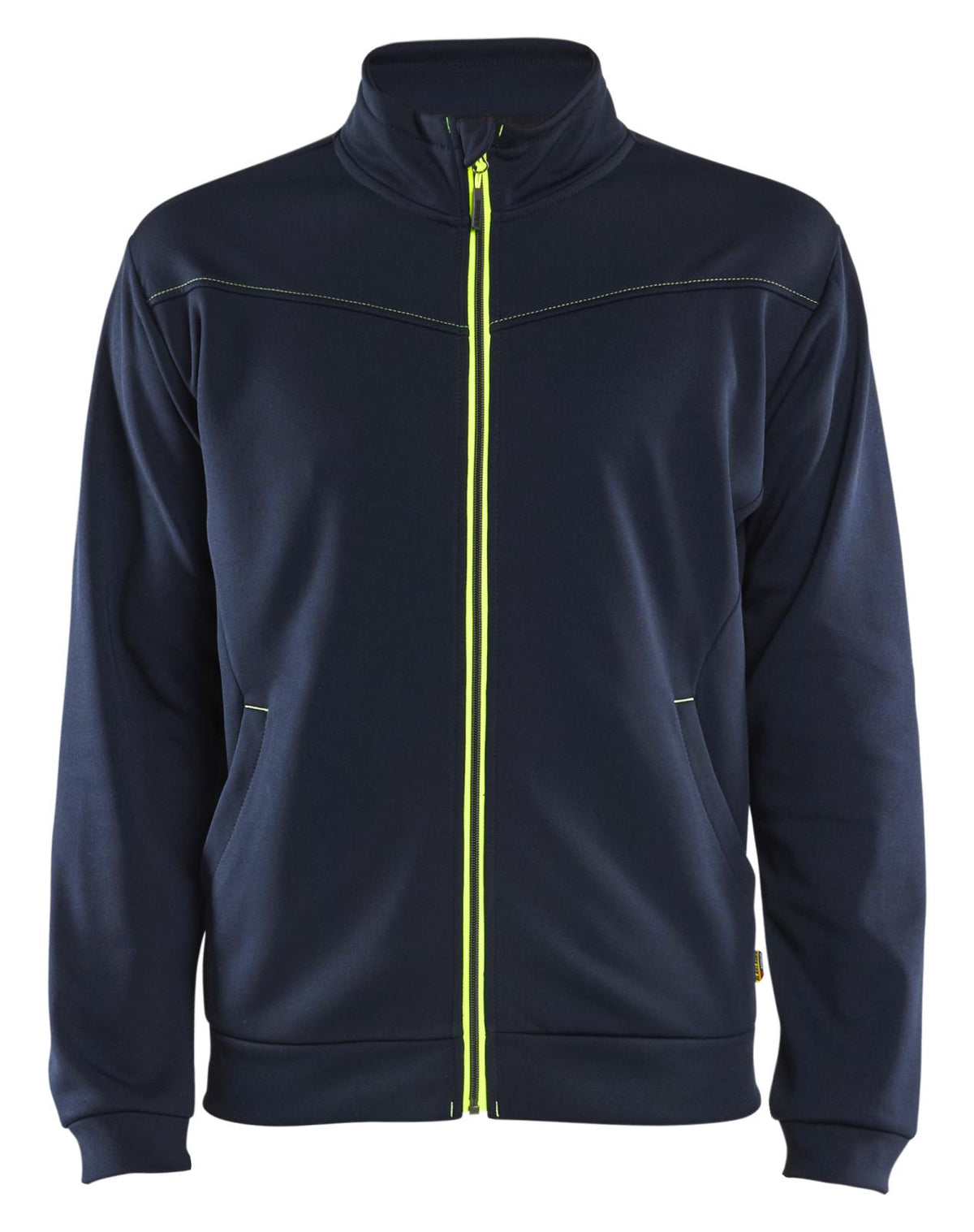 Blaklader Service Sweaters 33622526 rits donker marineblauw-fluo geel(8633)