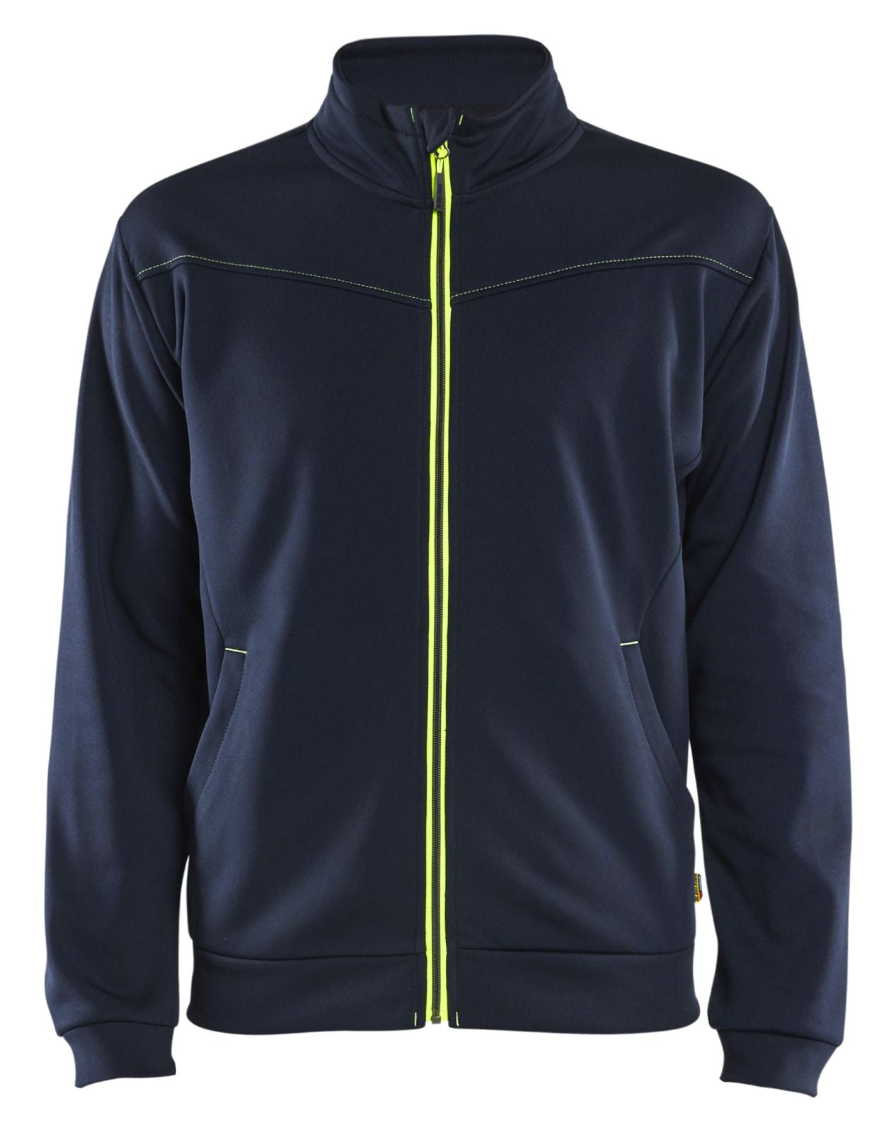 Blaklader Service Sweaters 33622526 rits donker marineblauw-fluo geel(8633)